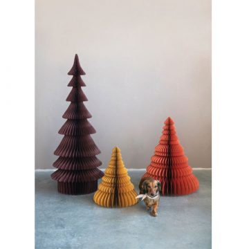 21″ Round x 26″H Paper Honeycomb Tree, Burnt Orange Color
